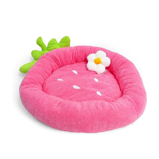 Strawberry Dog Bed With Daisy Dog Plush Toy