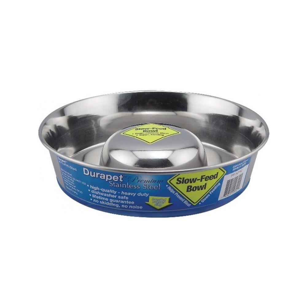 Durapet - Slow Feeder Stainless Steel Pet Bowl Medium