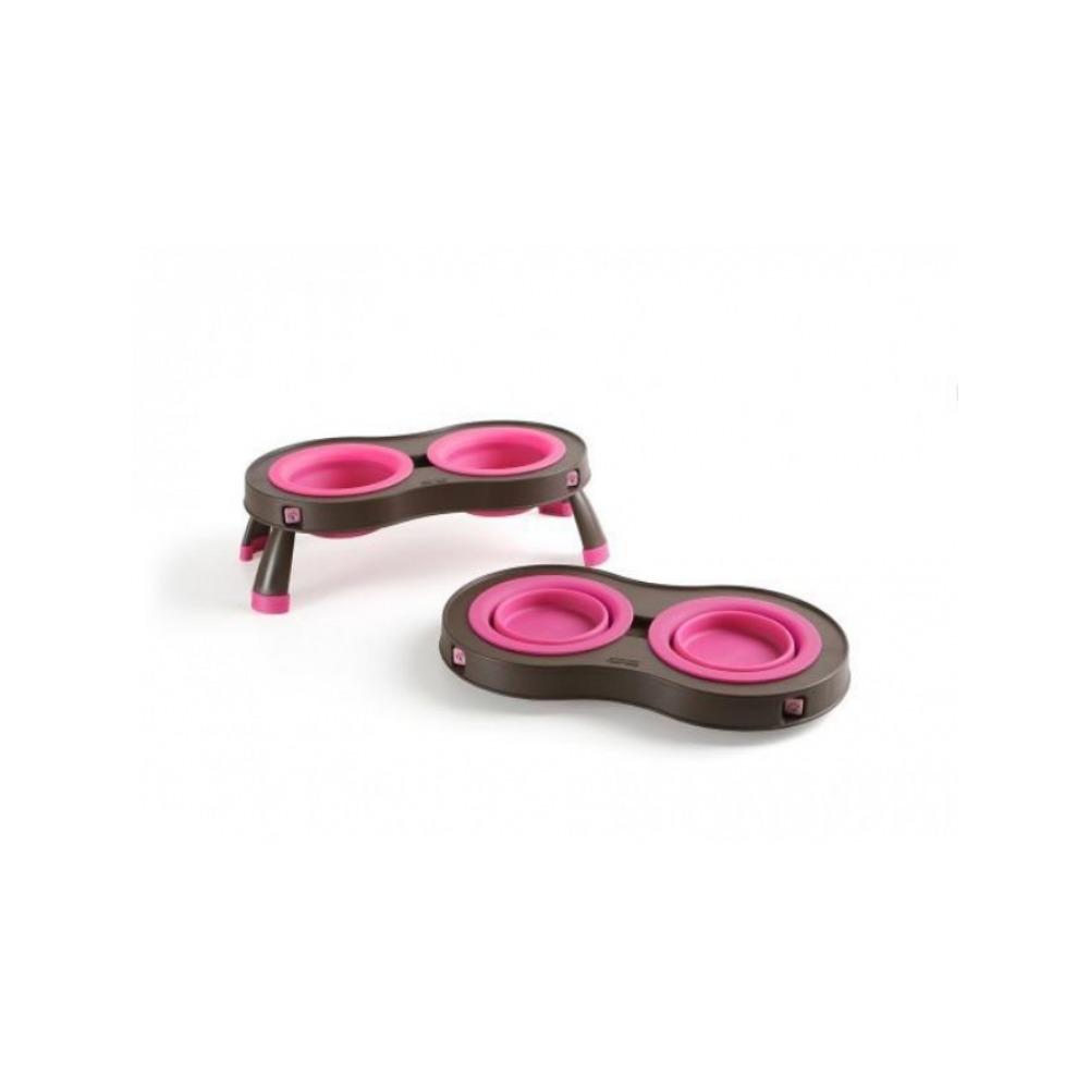 Dexas - Elevated Feeder Pet Double Bowl Pink