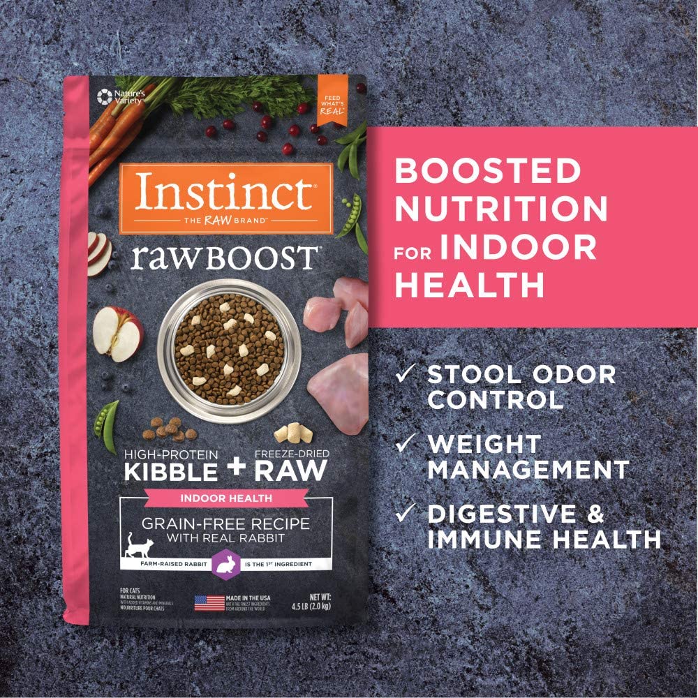 Raw Boost Indoor Health Grain Free Kibble Cat Dry Food - Rabbit