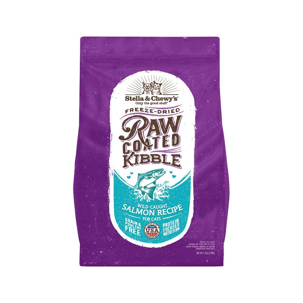Stella & Chewy's Kibble - Freeze Dried Wild Caught Salmon Raw Coated Cat Dry Food 2.5 lb