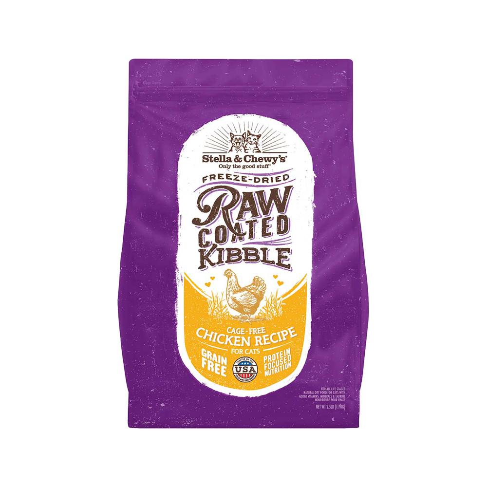Stella & Chewy's Kibble - Freeze Dried Cage Free Chicken Raw Coated Cat Dry Food 5 lb