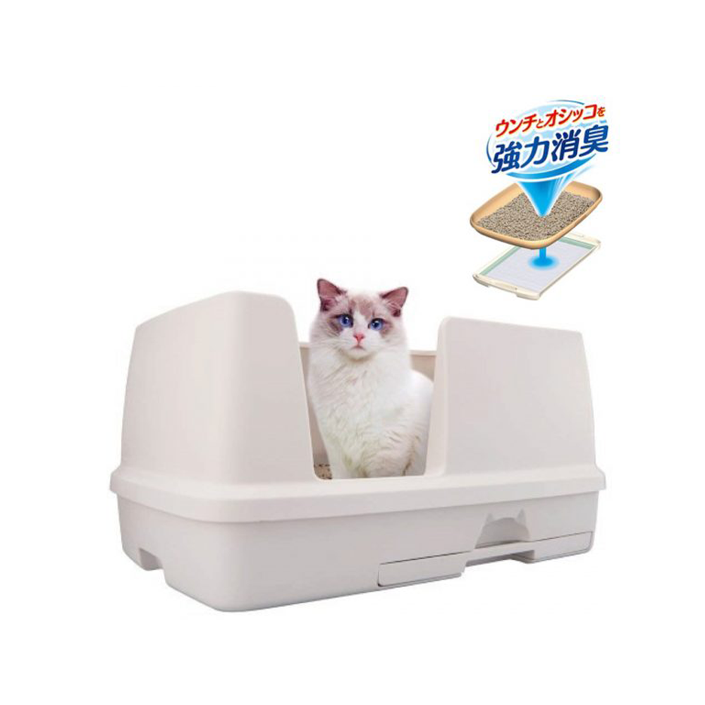 UniCharm - DeoToilet High Wall Cat Litter Starter Kit White