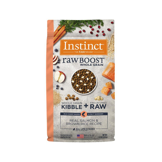 Nature's Variety - Instinct - Raw Boost All Life Stages Grain Free Kibble + Raw Dog Dry Food - Salmon & Brown Rice 18 lb