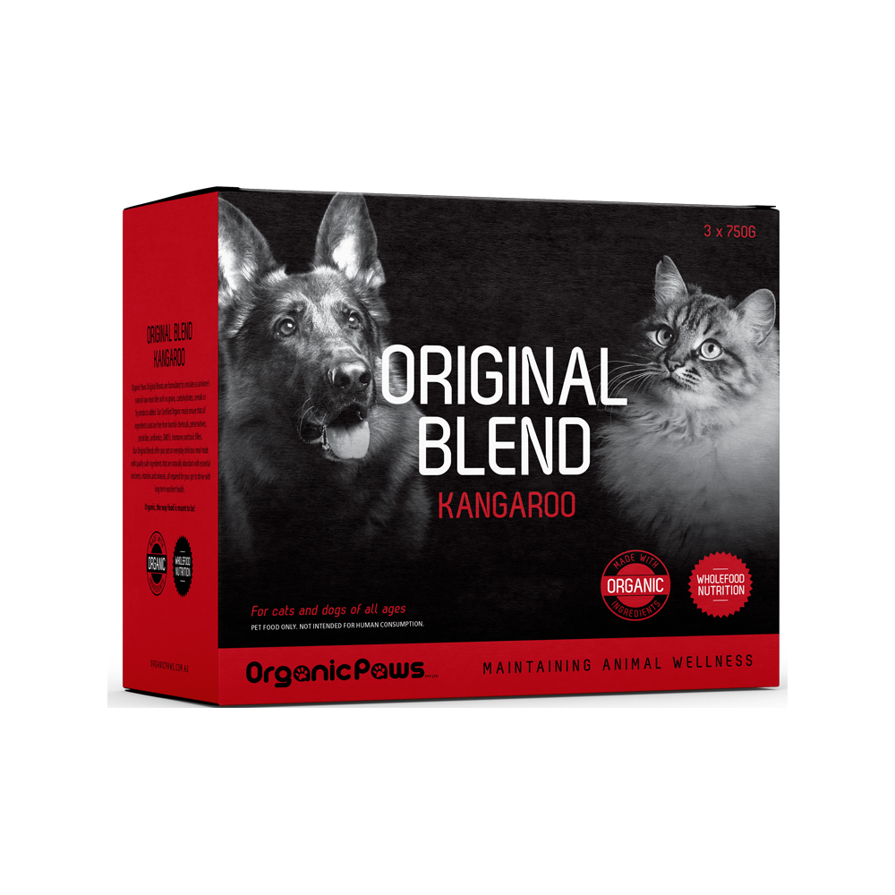 Organic Paws - Frozen - Certified Organic Frozen Kangaroo Dog & Cat Food 275 g