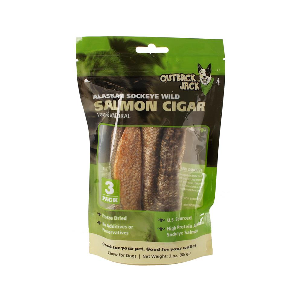 Outback Jack - Freeze Dried Alaska Sockeye Salmon Cigar Dog Treats 3 pcs
