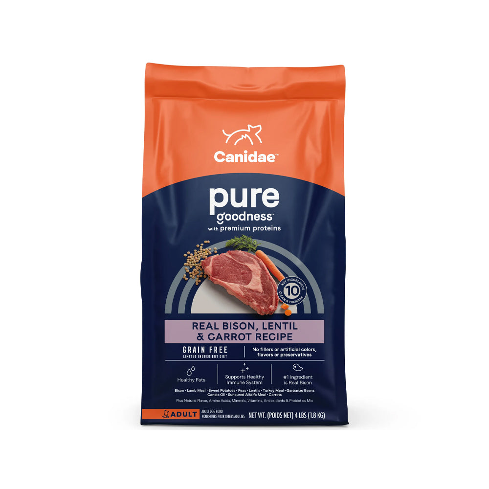 PURE Grain Free Dog Dry Food - Bison, Lentil & Carrot