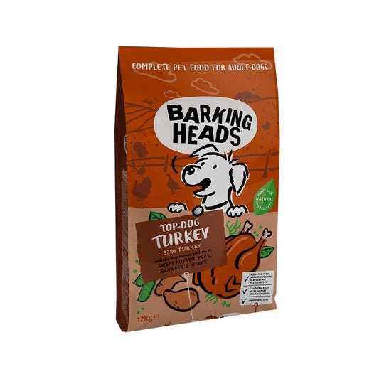 Barking Heads - Top-Dog Turkey Grain Free Dry Dog Food 12 kg