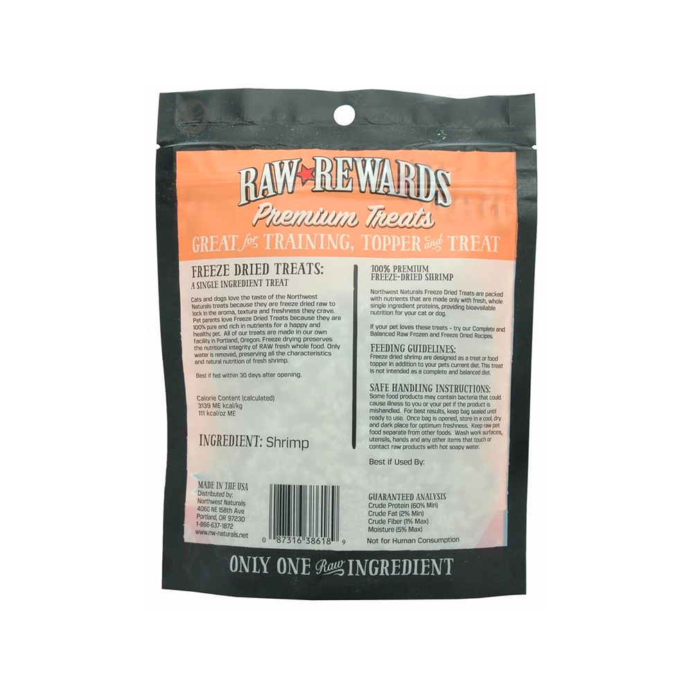 Northwest Naturals - Raw Rewards Freeze Dried Shrimp Treats for Dogs & Cats 