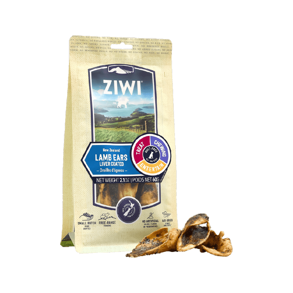 ZiwiPeak - Gently Air Dried Liver Coated Lamb Ears Dog Treats 60 g