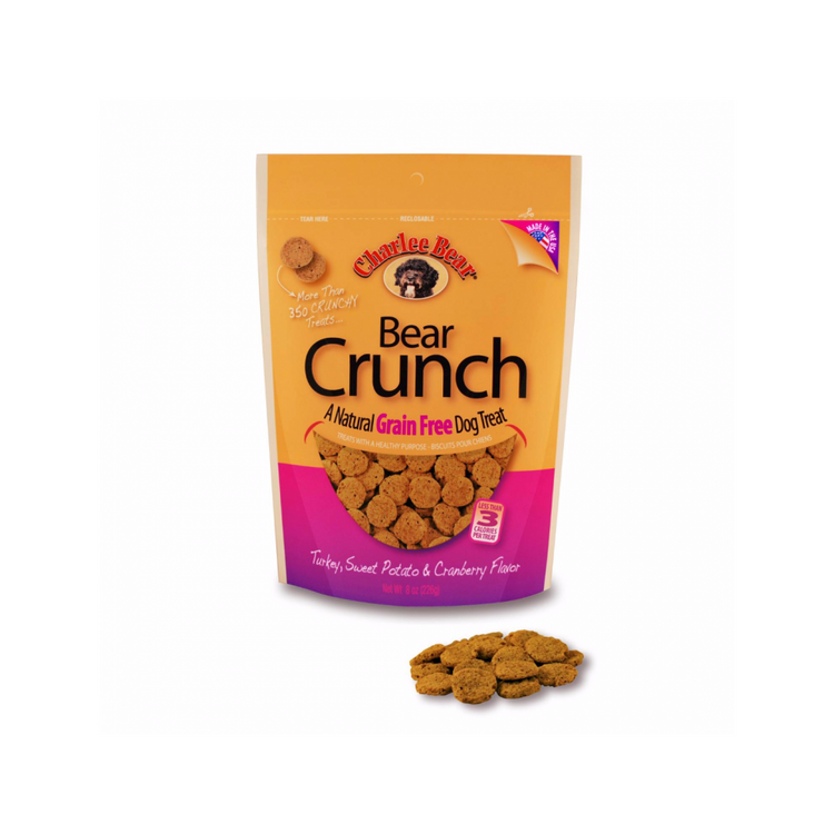 Charlee Bear - Grain Free Crunch Turkey, Sweet Potato & Cranberry Dog Treats 8 oz