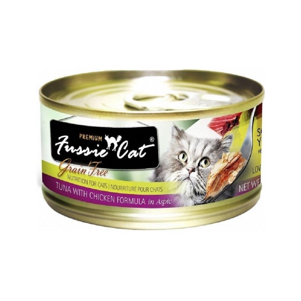 Fussie Cat - Premium Adult Grain Free Cat Can - Tuna with Chicken 80 g