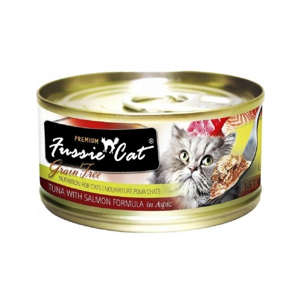 Fussie Cat - Premium Adult Grain Free Cat Can - Tuna with Salmon 80 g