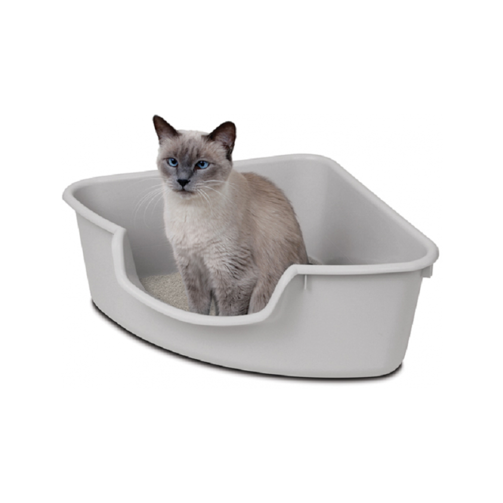 Pioneer Pet - Corner Cat Litter Box Grey