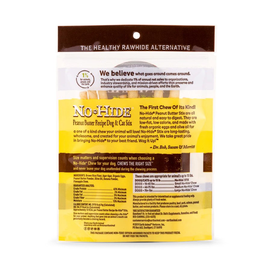 No Hide Peanut Butter Stix Dog Chews
