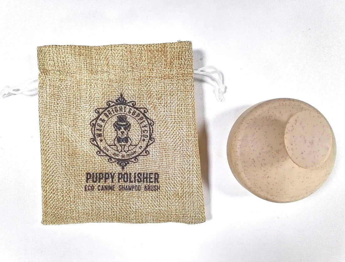 Puppy Polisher - Eco Wheat Straw & Silicone Dog Shampoo Brush