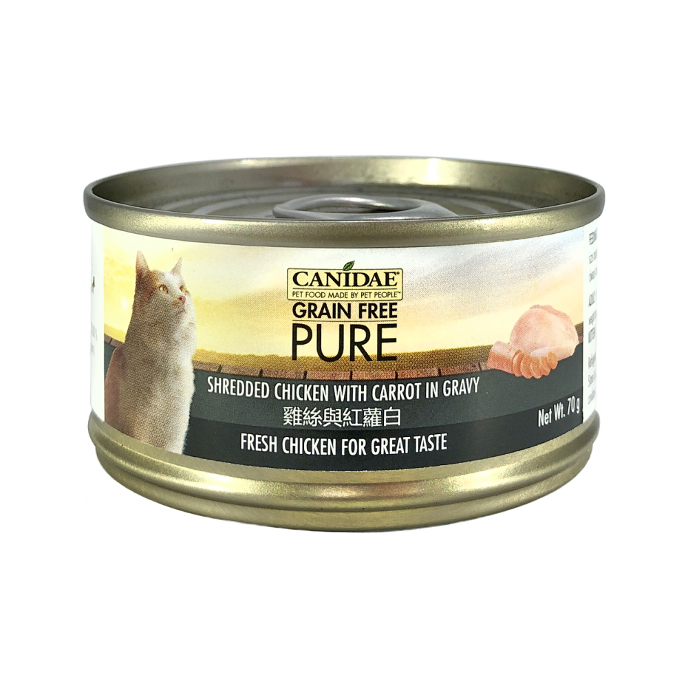 Canidae - PURE Grain Free Cat Can - Shredded Chicken with Carrot in Gravy 70 g