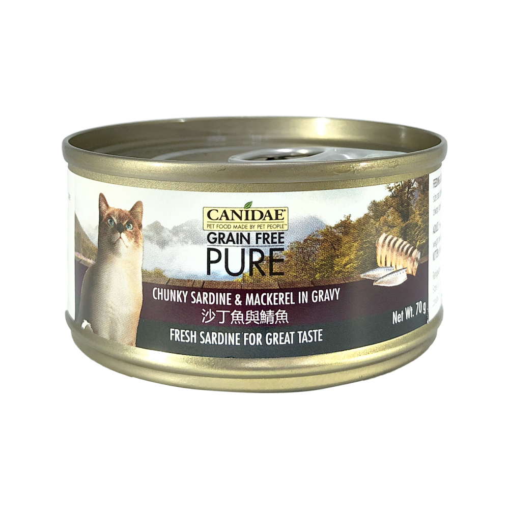 Canidae - PURE Grain Free Cat Can - Chunky Sardine & Mackerel in Gravy 70 g