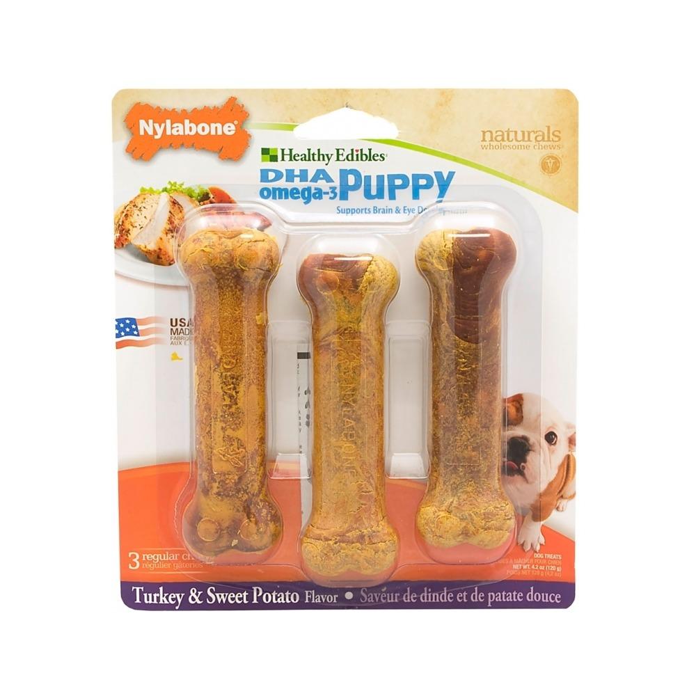 Nylabone - Healthy Edibles Puppy Turkey & Sweet Potato Dog Dental Chews Small