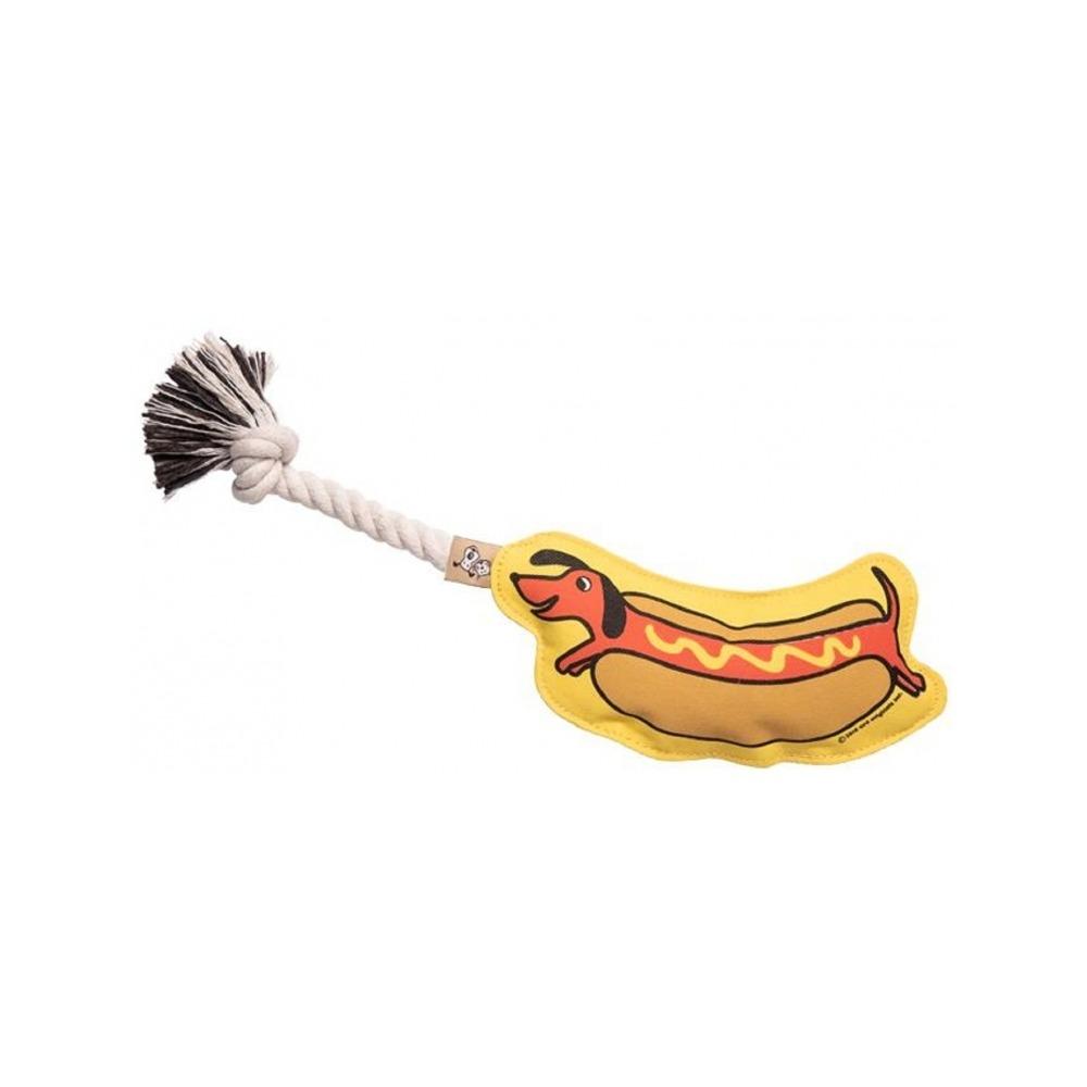 Ore' Pet - Hot Dog Dog Squeaker Toy with Rope Default Title