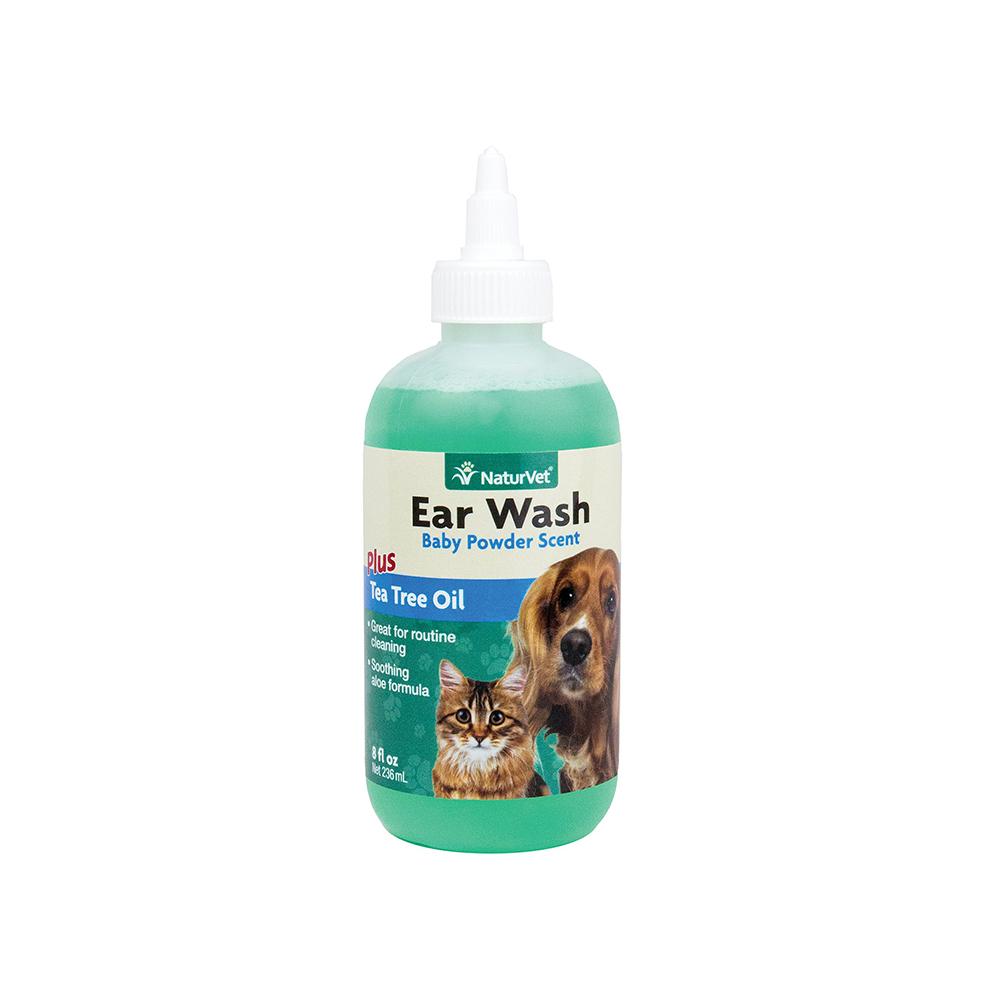 NaturVet - Tea Tree Oil Ear Wash for Dogs & Cats Baby Powder