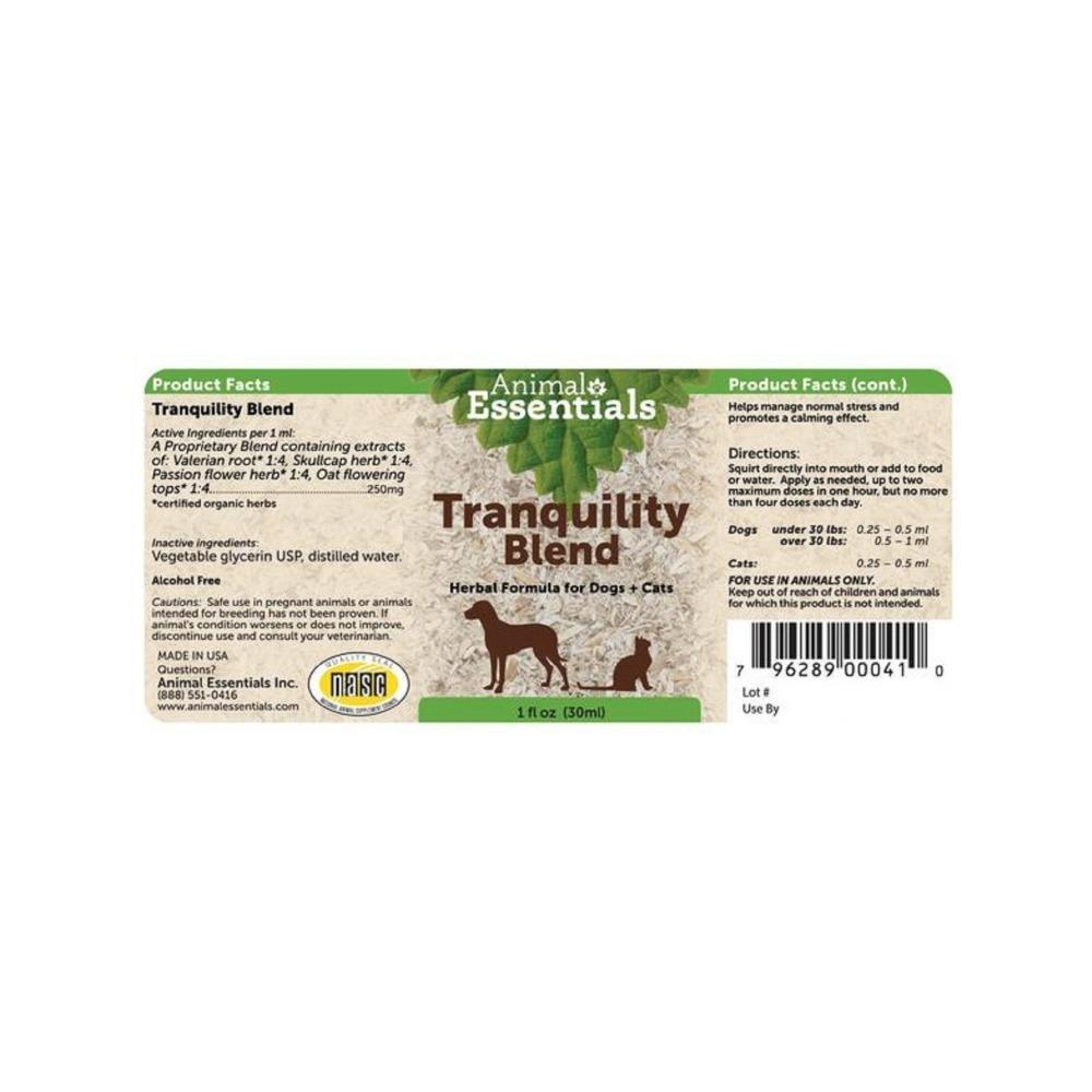 Animal Essentials - Tranquility Blend Herbal Formula for Dogs & Cats 