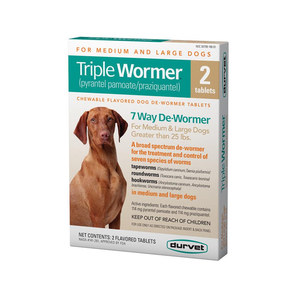 Durvet - Triple Wormer for Medium & Large Dogs 2 tabs